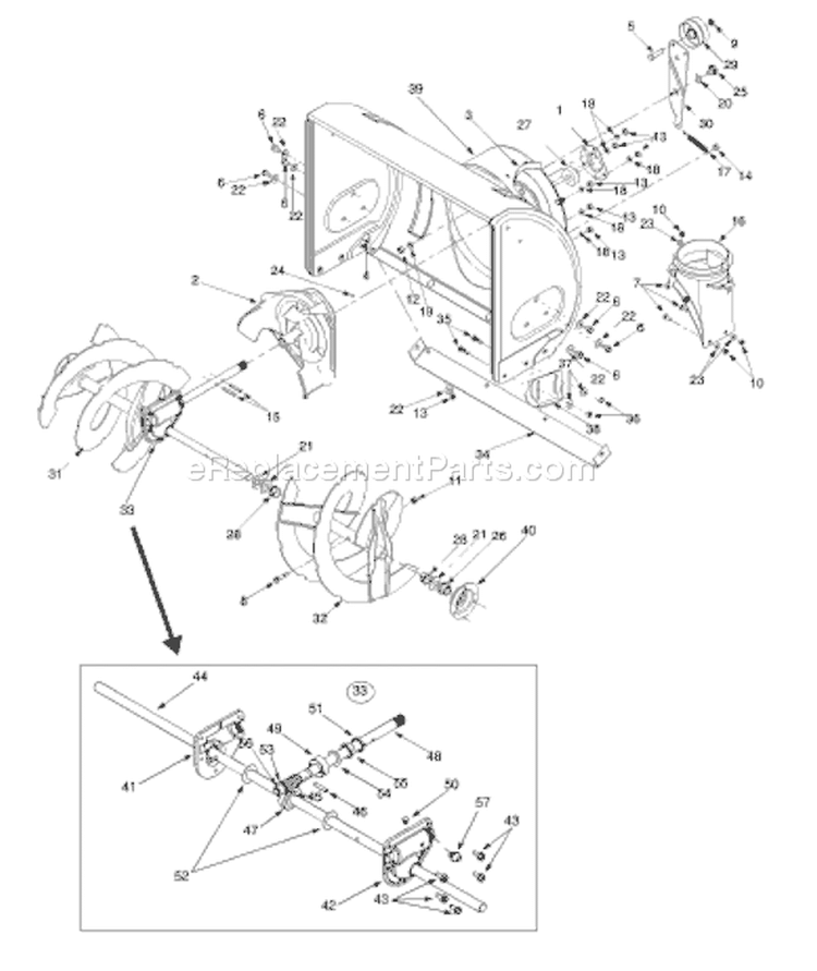 Page A Diagram and Parts List for 31AH553G401 2000 Yard Man Snow Blower